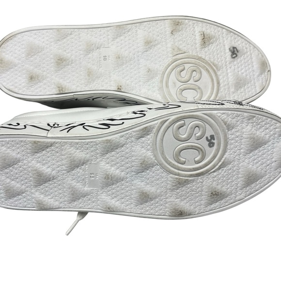 SCHUTZ White Sneakers with Script Detail When Nothing Goes Right Size 9 - Picture 5 of 5